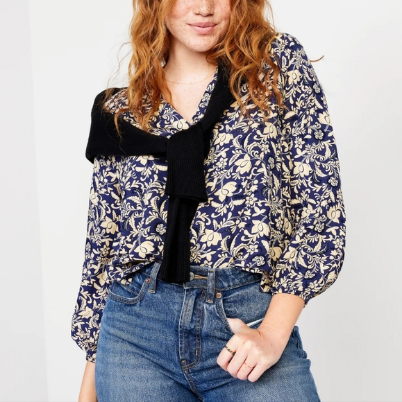 NWT Old Navy Long Sleeves Split Neck Top - Size L - Picture 1 of 8